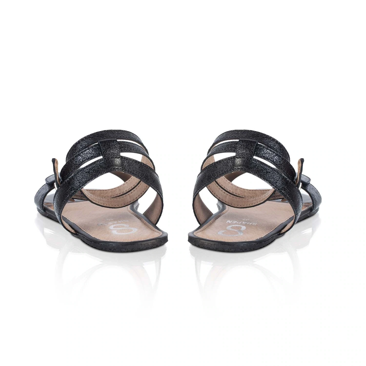 Босоногие сандалии Shapen DAISY 2.0 — чёрный с фактурой кракле, фото 8